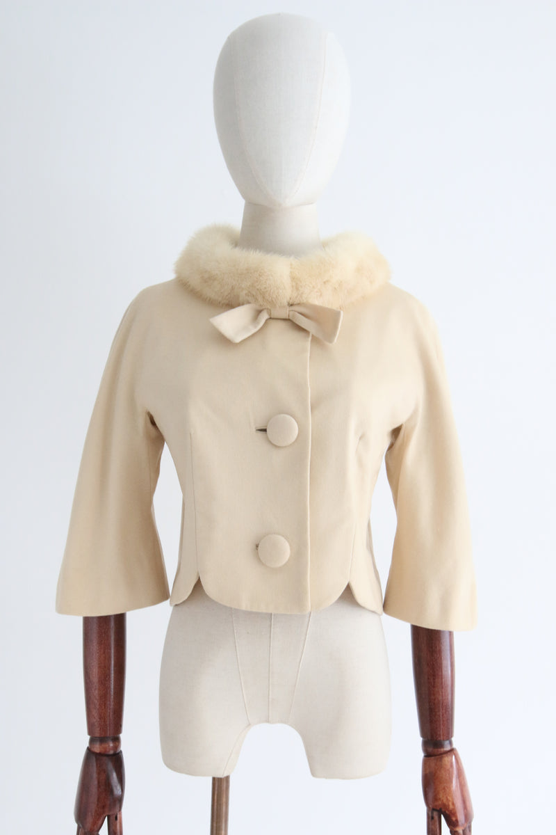 "Cream Lilli Ann" Vintage 1960's Cream Wool Lilli Ann Jacket UK 10 US 6