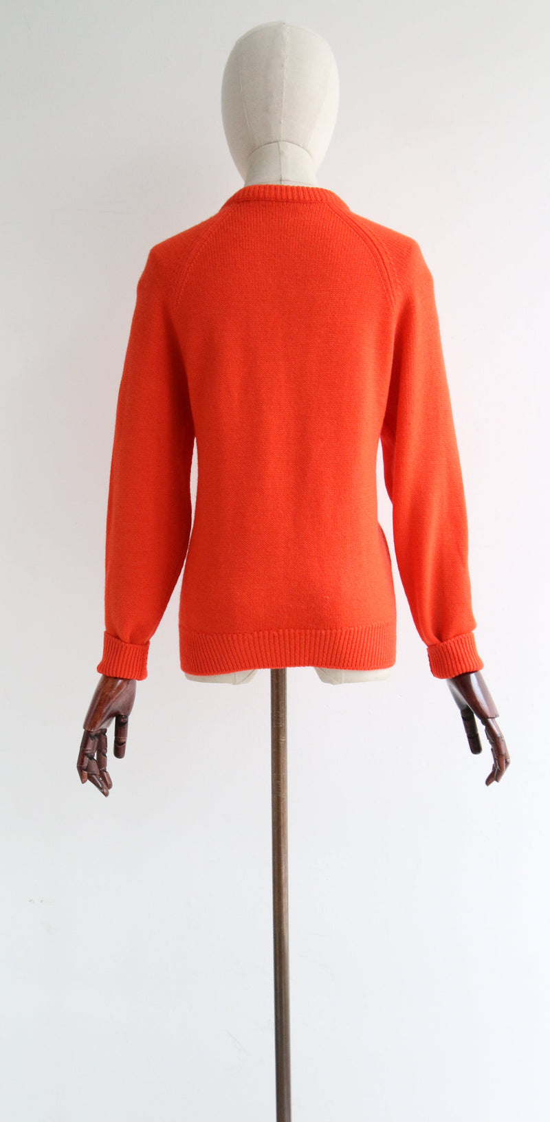 "Chilli Pepper Orange" Vintage 1960's Chilli Pepper Orange Cardigan UK 12 US 8