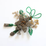 "Beaded Florals" Vintage 1940's Beaded Wire Floral Brooch