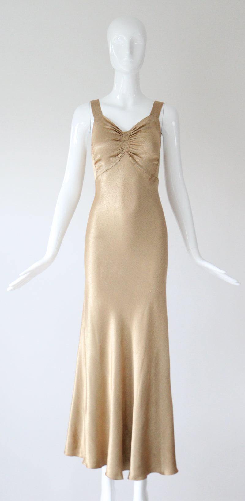 "Just Gold" Vintage 1930's Gold Satin Gown & Jacket Ensemble UK 6-8 US 2-4