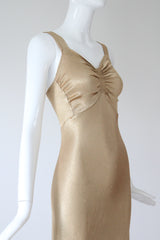 "Just Gold" Vintage 1930's Gold Satin Gown & Jacket Ensemble UK 6-8 US 2-4