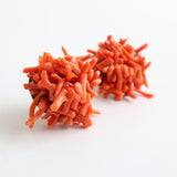 "Coral Clusters" Vintage 1950's Statement Coral Clip On Earrings
