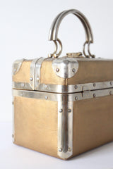 "Textured Gold Dellil" Vintage 1960's Textured Gold & Silver Box Bag