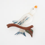 "Songbird" Vintage 1940's Lucite & Wood Bird Brooch
