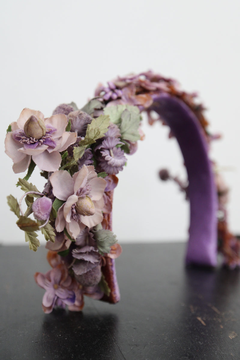 "Trailing Lilacs" Vintage 1950's Trailing Floral Lilac Hairband