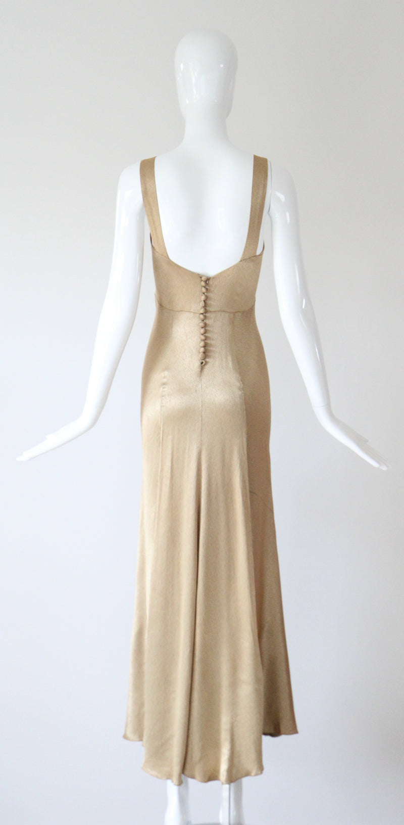 "Just Gold" Vintage 1930's Gold Satin Gown & Jacket Ensemble UK 6-8 US 2-4