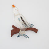 "Songbird" Vintage 1940's Lucite & Wood Bird Brooch