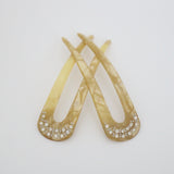 "Pearlescent Lucite & Rhinestones" Vintage 1930's Lucite & Rhinestone Hair Pins