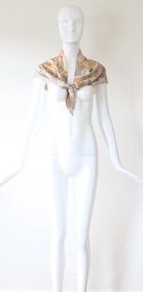 "Muted Florals" Vintage 1930's Pongee Silk Neck Scarf