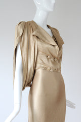 "Just Gold" Vintage 1930's Gold Satin Gown & Jacket Ensemble UK 6-8 US 2-4