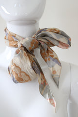 "Muted Florals" Vintage 1930's Pongee Silk Neck Scarf