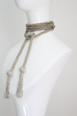 "Silver Lariat" Vintage 1960's Silver Beaded Lariat Necklace
