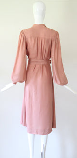 "Blush Ossie Clark" Vintage 1970's Blush Pink Moss Crepe Ossie Clark Dress UK 8-10 US 4-6