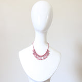 "Pink Tulips" Vintage 1940's Pink Glass Floral Necklace