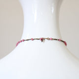 "Pink Tulips" Vintage 1940's Pink Glass Floral Necklace