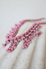 "Pink Tulips" Vintage 1940's Pink Glass Floral Necklace