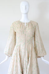 "Flocked Daisies" Vintage 1960's Cotton Organza Flocked Daisy Dress US 6 UK 10
