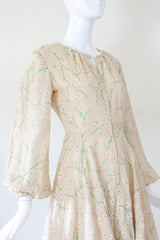 "Flocked Daisies" Vintage 1960's Cotton Organza Flocked Daisy Dress US 6 UK 10