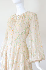"Flocked Daisies" Vintage 1960's Cotton Organza Flocked Daisy Dress US 6 UK 10