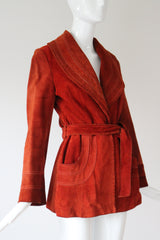 "Burnt Sienna" Vintage 1960's Burnt Sienna Suede Coat UK 8-10 US 4-6
