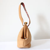 "Tan & Tartan" Vintage 1940's Tan Suede Wristlet Handbag