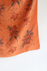 "Peach Florals" Vintage 1950's Floral Silk Scarf