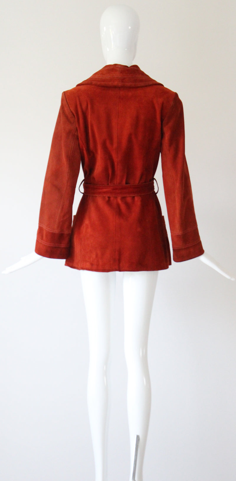 "Burnt Sienna" Vintage 1960's Burnt Sienna Suede Coat UK 8-10 US 4-6