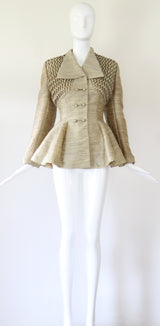 "Zig Zag Pleats" Vintage 1950's Worsted Silk Pleated Lilli Ann Jacket UK 8 US 4