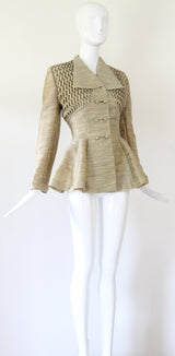 "Zig Zag Pleats" Vintage 1950's Worsted Silk Pleated Lilli Ann Jacket UK 8 US 4