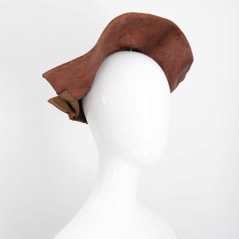 "Georgette De Trèze" Vintage 1930's Brown Straw Parisian Hat