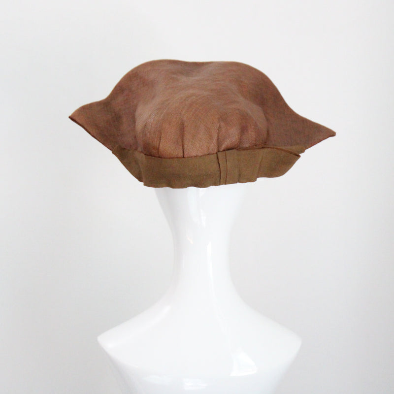 "Georgette De Trèze" Vintage 1930's Brown Straw Parisian Hat