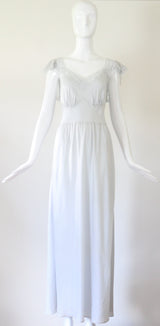 "Dove Blue Lace" Vintage 1930's Dove Blue Lace Gown UK 10-12 US 6-8