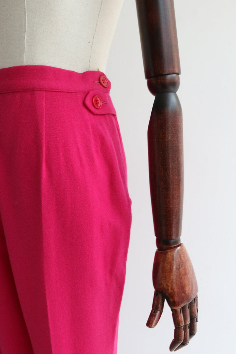 "Fuchsia Pink" Vintage 1960's Fuchsia Pink Trousers UK 10 US 6