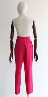 "Fuchsia Pink" Vintage 1960's Fuchsia Pink Trousers UK 10 US 6