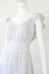 "Dove Blue Lace" Vintage 1930's Dove Blue Lace Gown UK 10-12 US 6-8