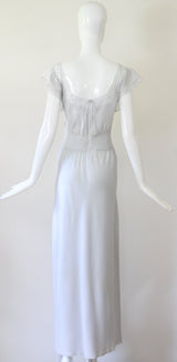 "Dove Blue Lace" Vintage 1930's Dove Blue Lace Gown UK 10-12 US 6-8