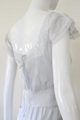 "Dove Blue Lace" Vintage 1930's Dove Blue Lace Gown UK 10-12 US 6-8