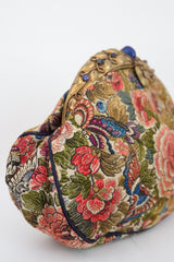 "Peonies & Butterflies" Vintage 1920's Floral Tapestry and Lapis Clutch Bag