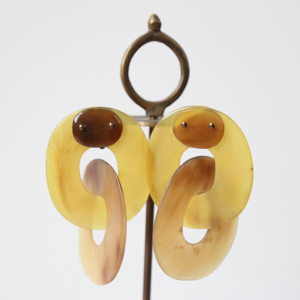 "Statement Hoops" Vintage 1960's Lucite Statement Clip on Earrings