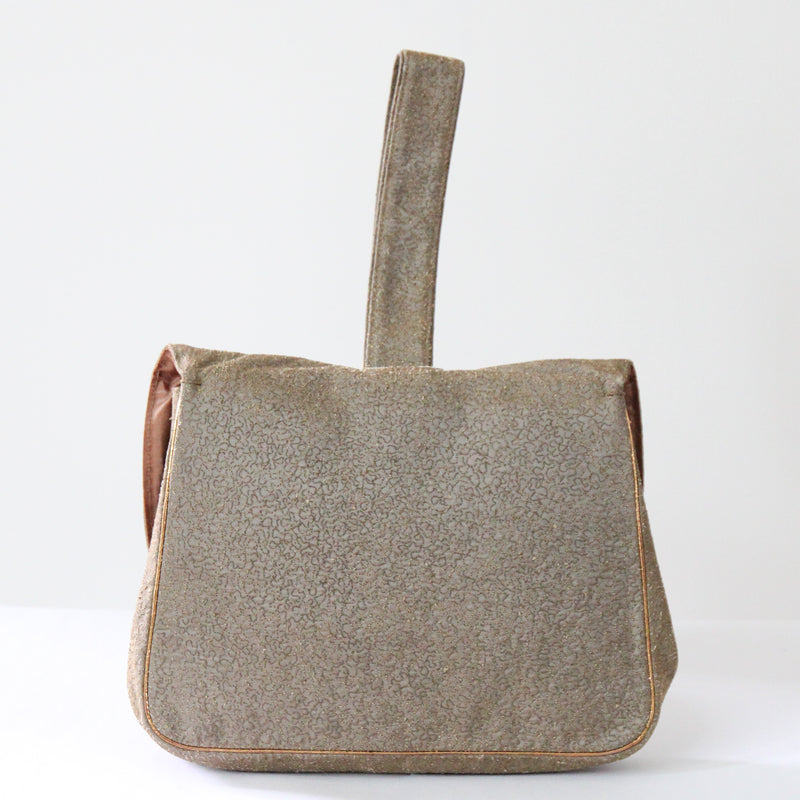 "Embellished Bow" Vintage 1940's Embroidered & Beaded Bow Wristlet Handbag