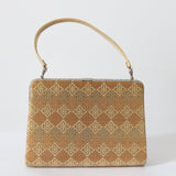 "Woven Lurex Pastels" Vintage 1960's Woven Gold Lurex Pastel Handbag