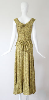 "Chartreuse Lamé" Vintage 1930's Chartreuse Green Lamé Evening Gown UK 6 US 2