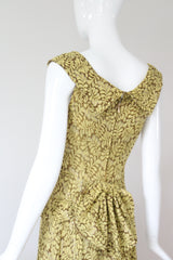 "Chartreuse Lamé" Vintage 1930's Chartreuse Green Lamé Evening Gown UK 6 US 2