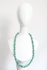"Turquoise Flowers" Vintage 1950's Turquoise & Rhinestone Miriam Haskell Necklace