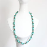 "Turquoise Flowers" Vintage 1950's Turquoise & Rhinestone Miriam Haskell Necklace