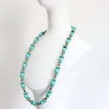 "Turquoise Flowers" Vintage 1950's Turquoise & Rhinestone Miriam Haskell Necklace