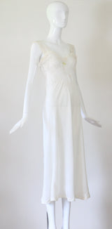 "Floral Lace Sweetheart" Vintage 1930's Floral Lace & Rayon Gown UK 8-10 US 4-6