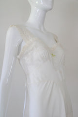 "Floral Lace Sweetheart" Vintage 1930's Floral Lace & Rayon Gown UK 8-10 US 4-6
