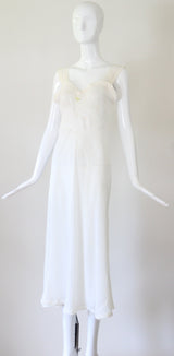 "Floral Lace Sweetheart" Vintage 1930's Floral Lace & Rayon Gown UK 8-10 US 4-6