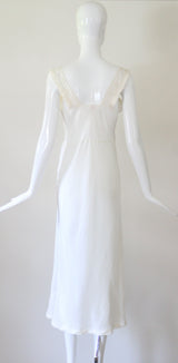 "Floral Lace Sweetheart" Vintage 1930's Floral Lace & Rayon Gown UK 8-10 US 4-6